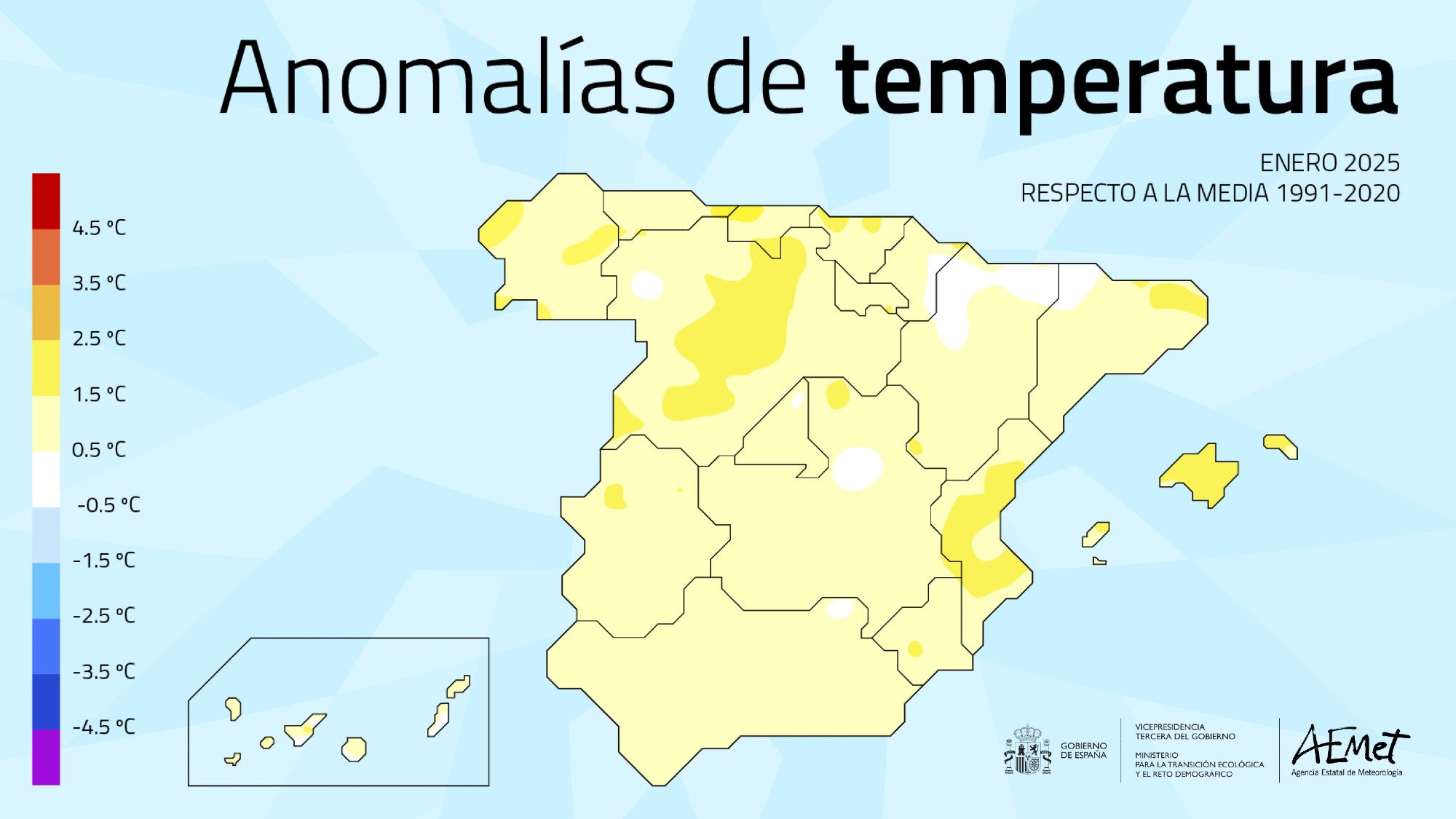 anomalia temperatura spagna gennaio 2025