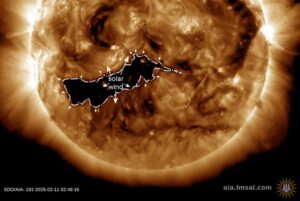 buco coronale tempesta geomagnetica san valentino