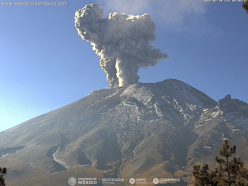 eruzione vulcano Popocatepetl messico