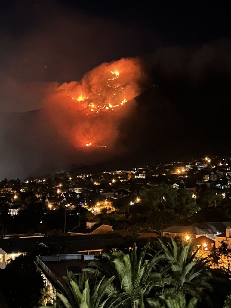 incendi città del capo sudafrica