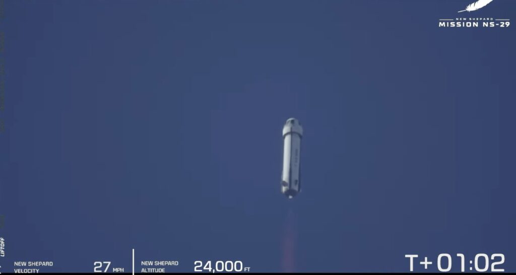 lancio blue origin new shepard gravità lunare