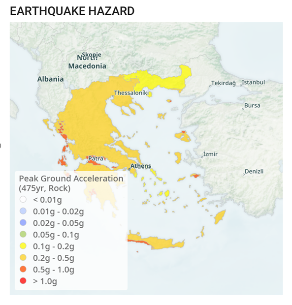 pericolosità sismica grecia