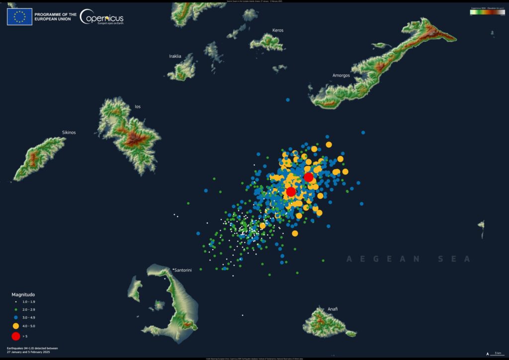 sciame sismico santorini terremoti
