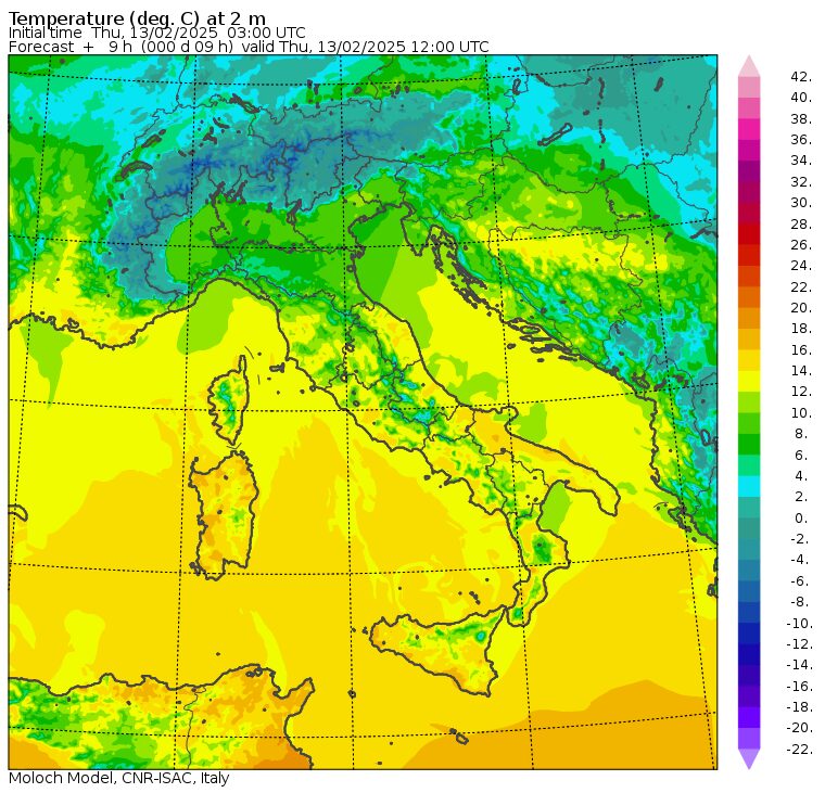 temperature massime 13 febbraio