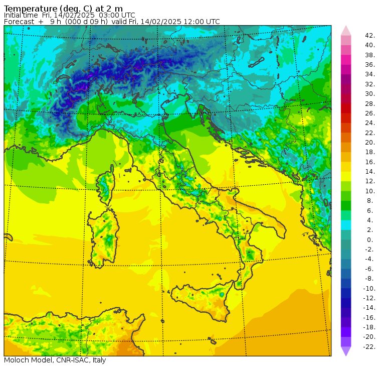 temperature massime 14 febbraio