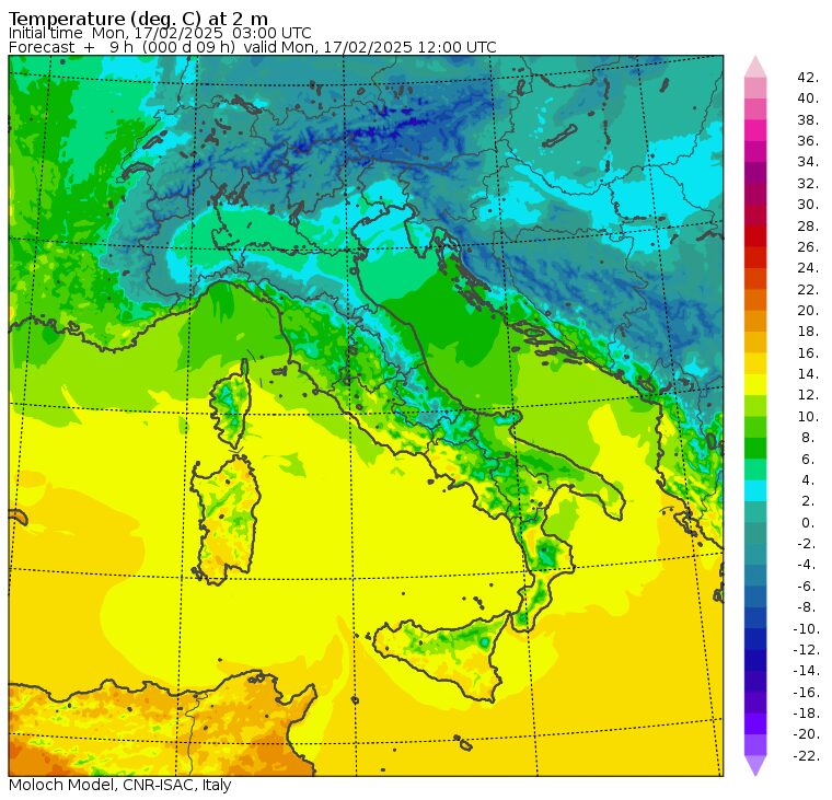 temperature massime 17 febbraio
