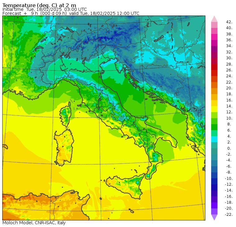 temperature massime 18 febbraio