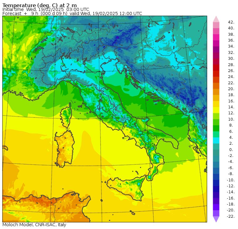 temperature massime 19 febbraio