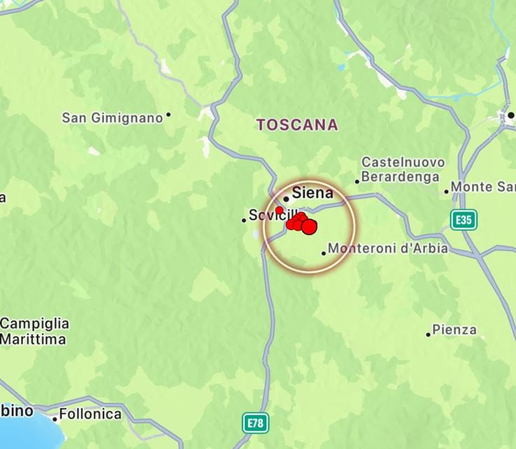 terremoto Monteroni Arbia toscana