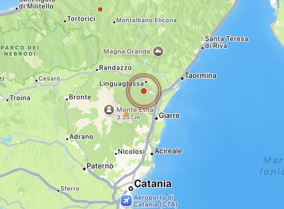 terremoto linguaglossa sicilia