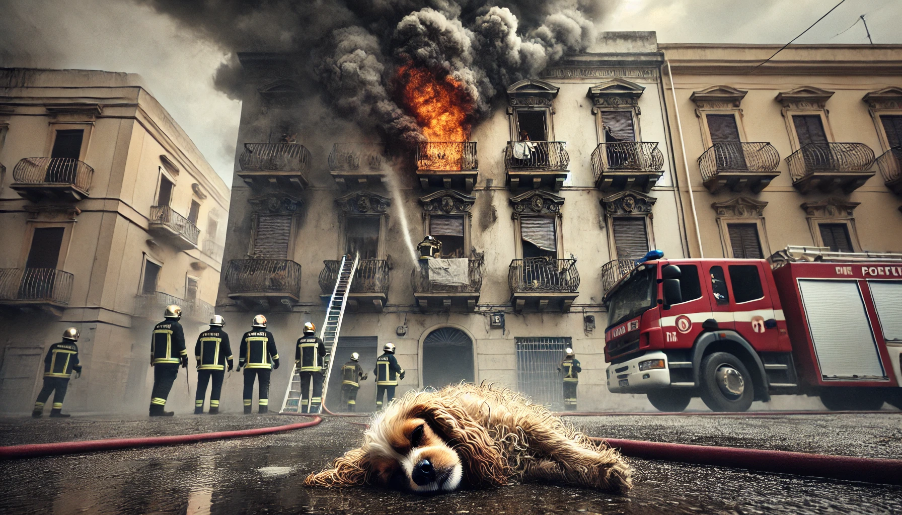 Palermo, appartamento a fuoco per guasto elettrico: morto un cocker