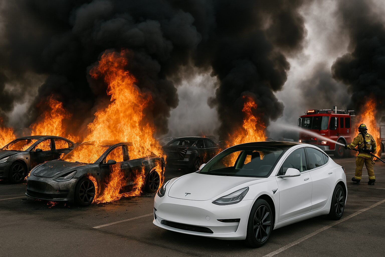 Attacco incendiario a Tesla: uomo lancia molotov e spara, distrutte 5 auto