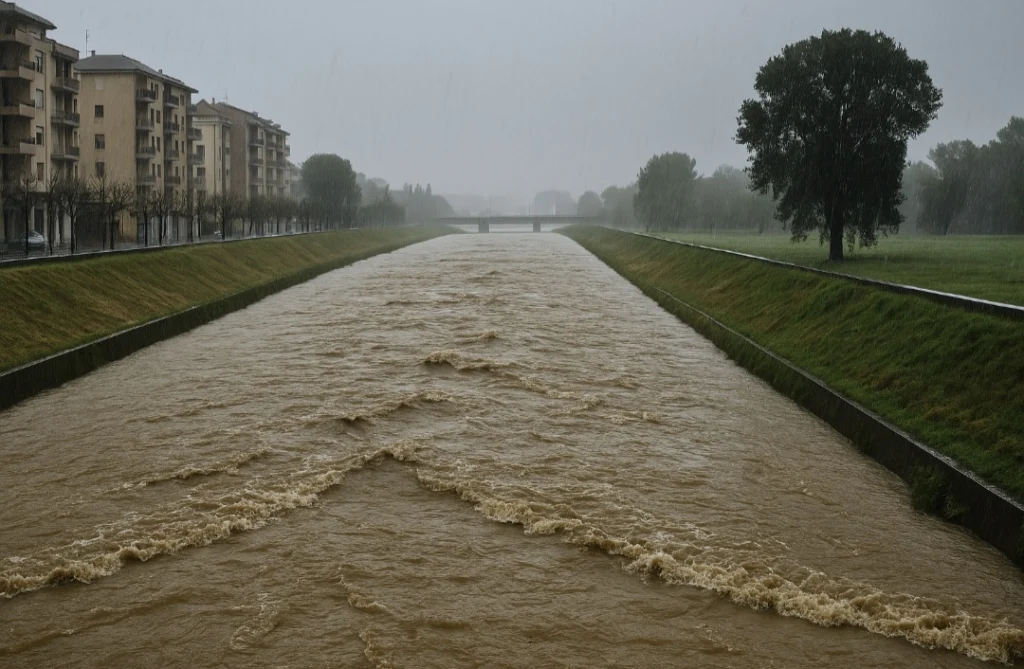 Maltempo Abruzzo fiume Pescara