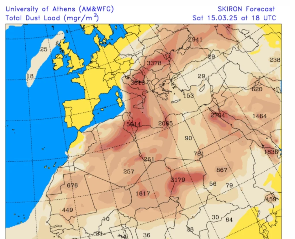 Pulviscolo sahariano in sospensione