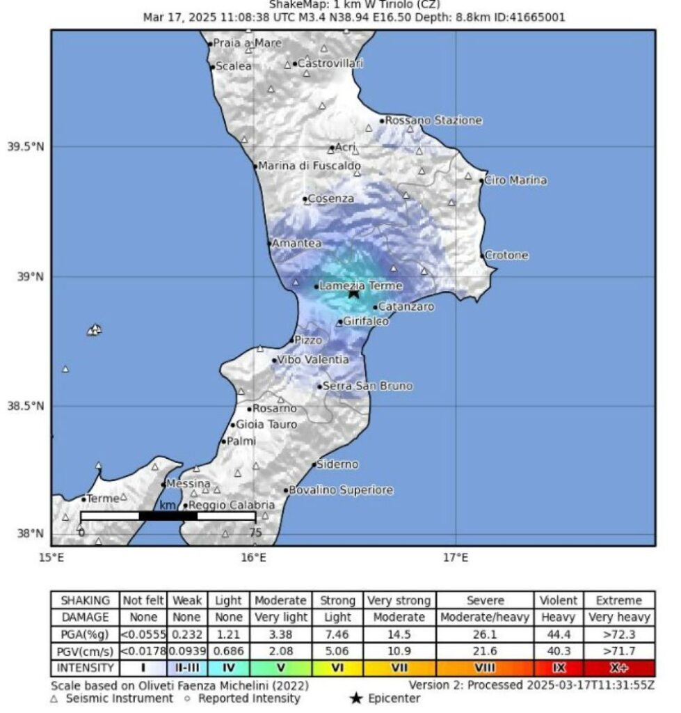 Terremoto Catanzaro