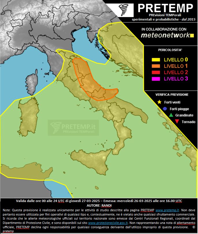 allerta meteo 27 marzo