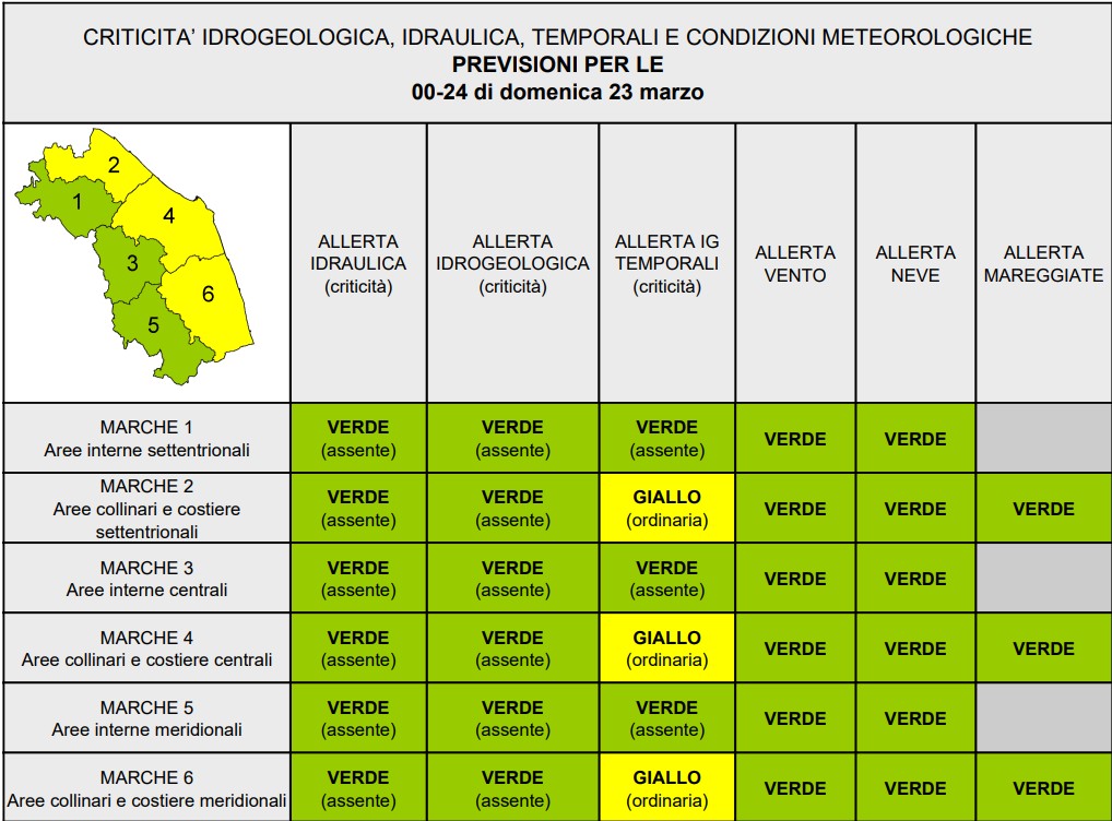 allerta meteo marche 23 marzo