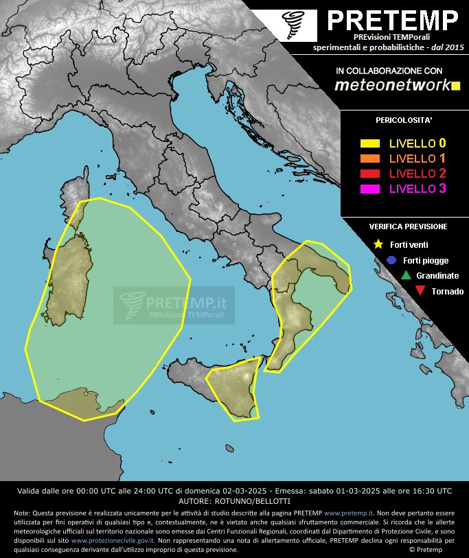 allerta meteo oggi 2 marzo 2025