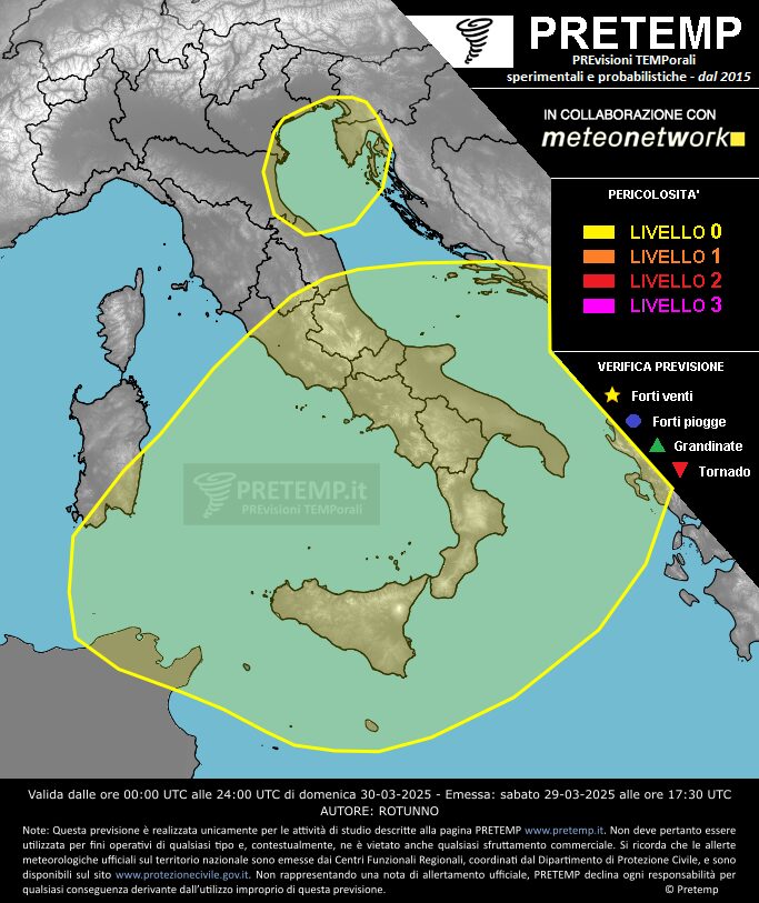 allerta meteo oggi 30 marzo
