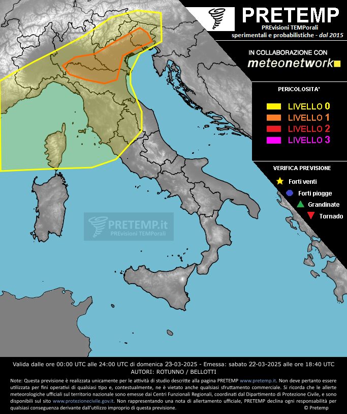 allerta meteo oggi domenica 23 marzo