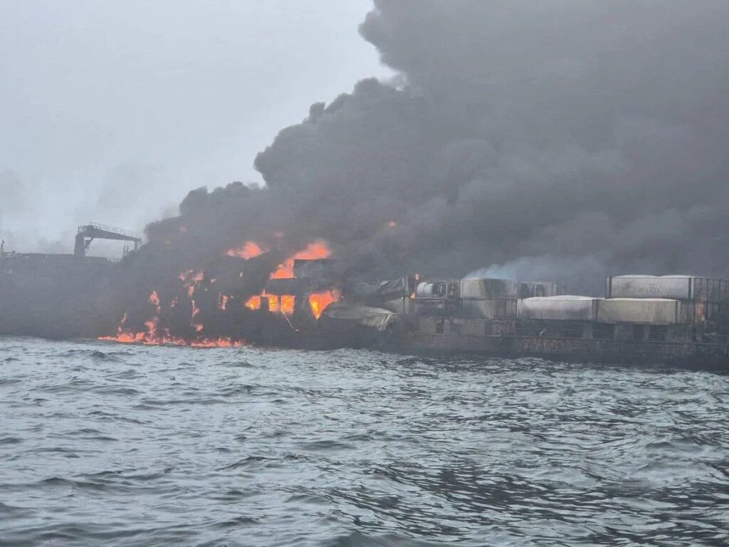 collisione cargo-petroliera mare del nord