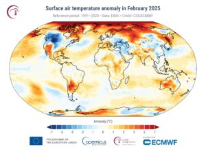 copernicus febbraio 2025 clima