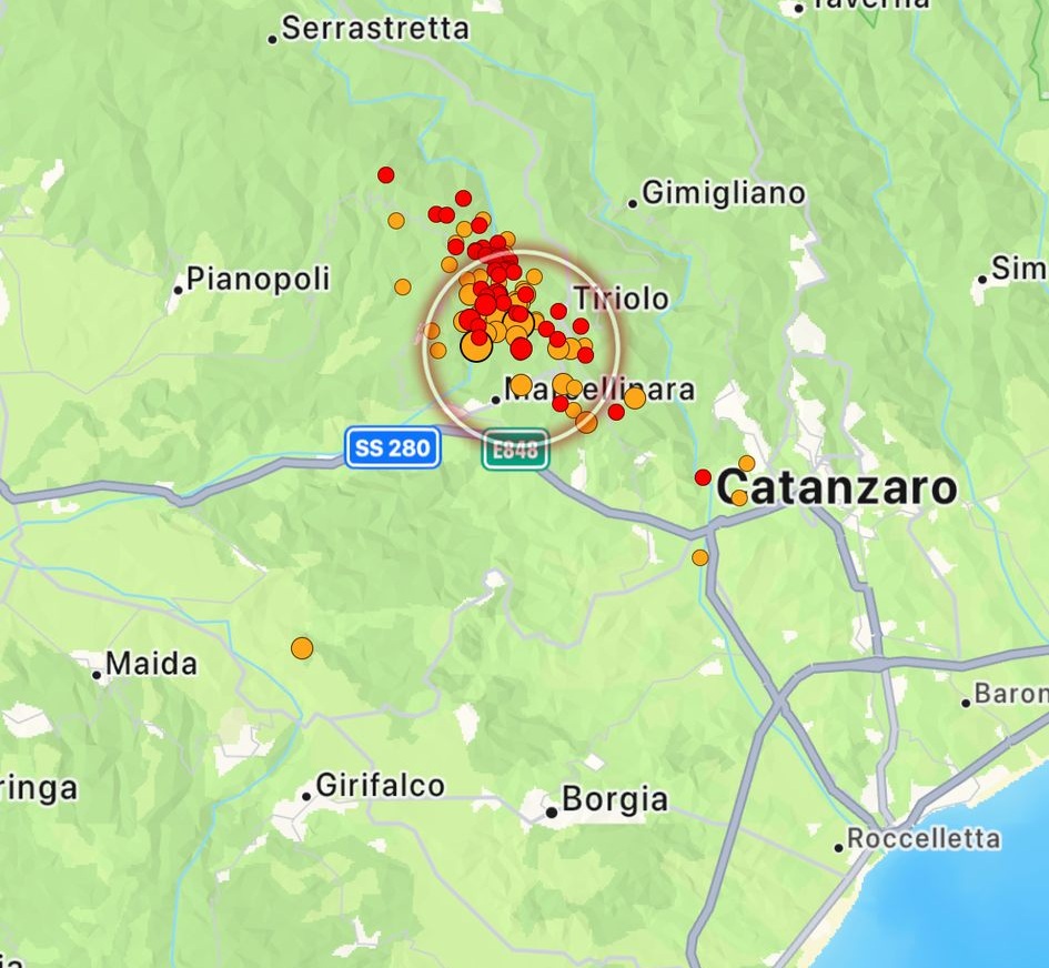 sciame sismico catanzaro