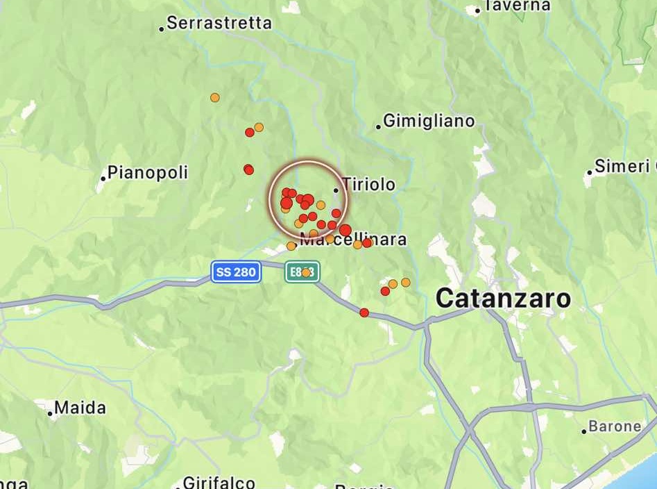 sciame sismico catanzaro