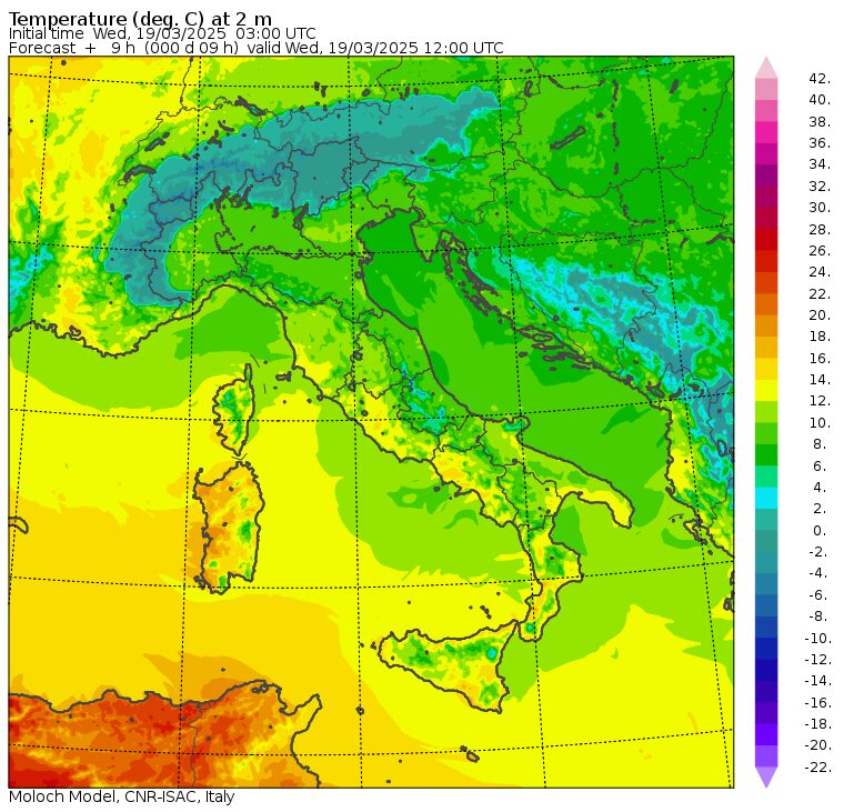temperature massime 19 marzo