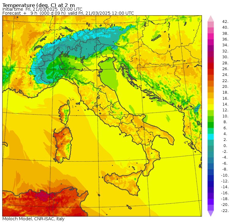 temperature massime 21 marzo