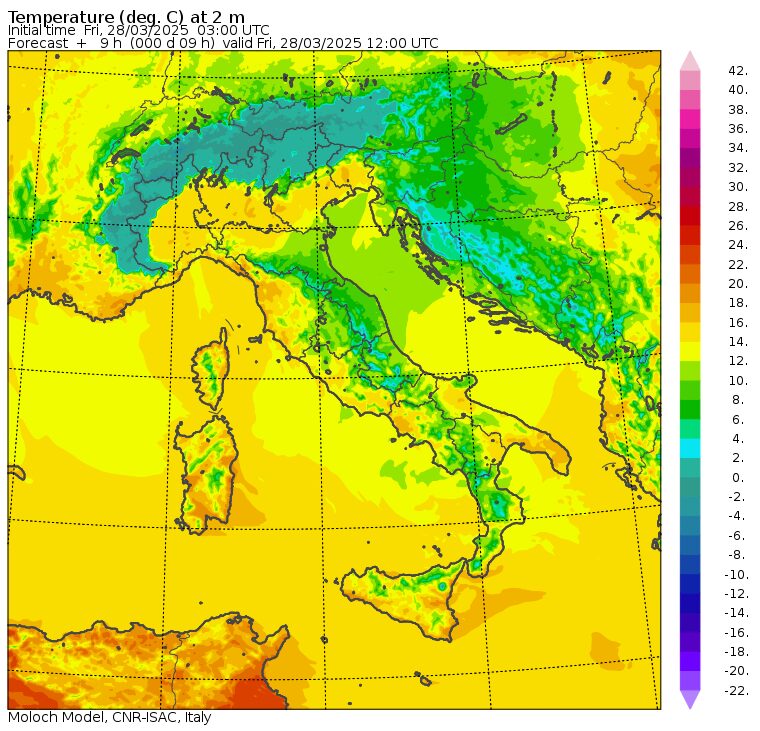 temperature massime 28 marzo