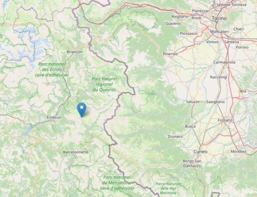 terremoto confine italia-francia