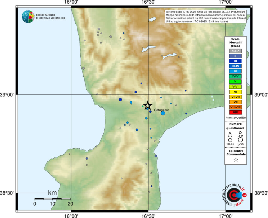 terremoto oggi calabria catanzaro