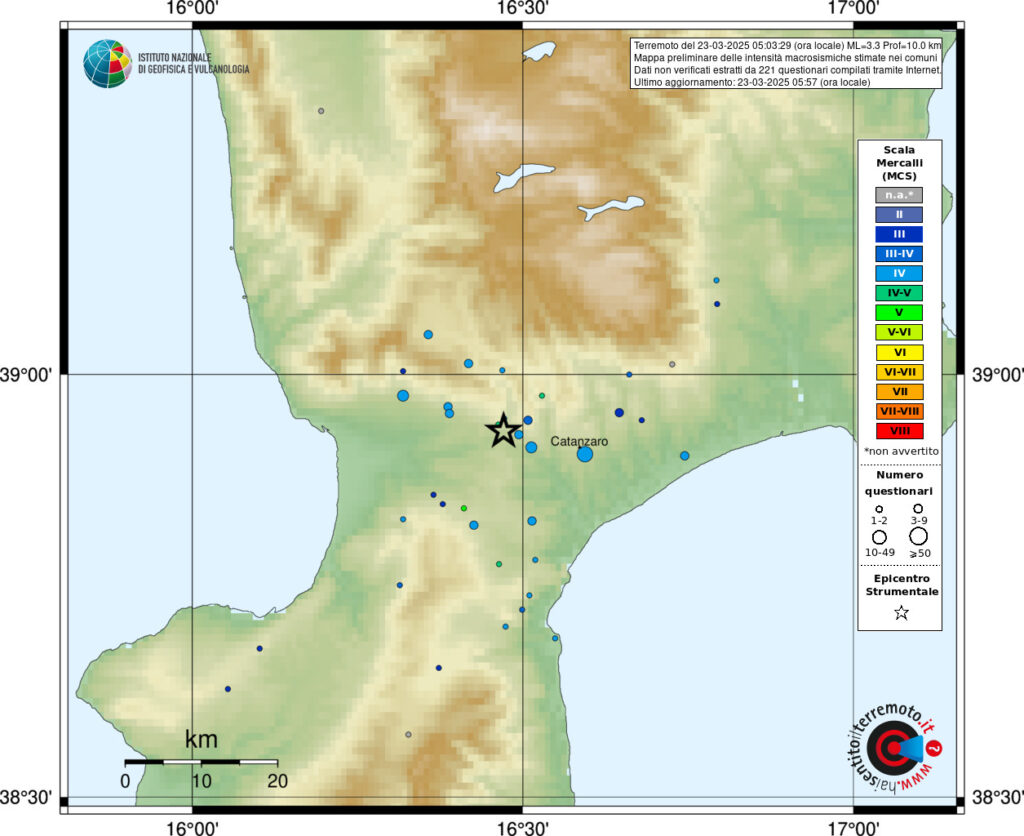 terremoto oggi calabria catanzaro Lamezia Terme, Settingiano, Marcellinara Tiriolo