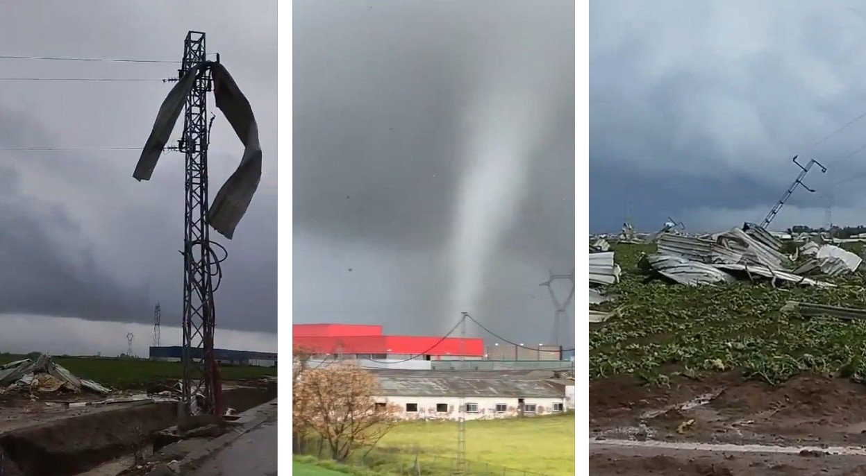 Maltempo Spagna, tornado distruttivo nel sud-ovest. Domani la tempesta arriva in Italia | FOTO e VIDEO
