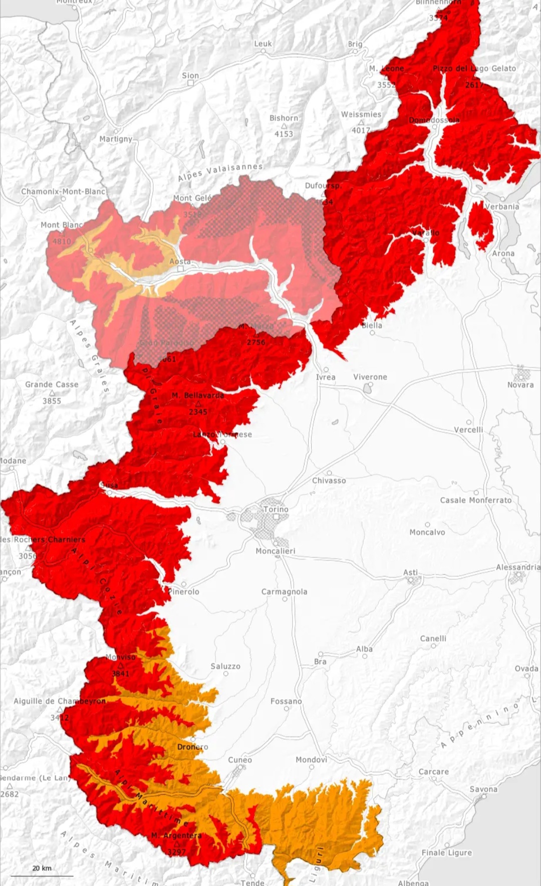 Allerta valanghe Piemonte e Valle d'Aosta Arpa