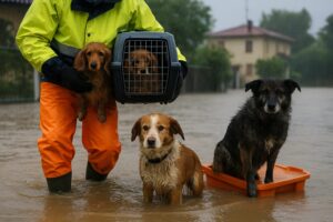 Animali salvati alluvione