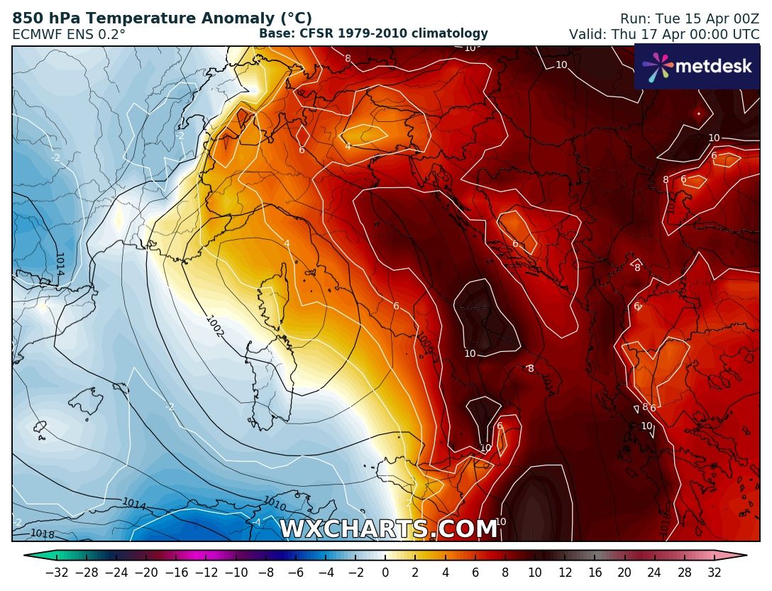 Caldo anomalo Centro-Sud