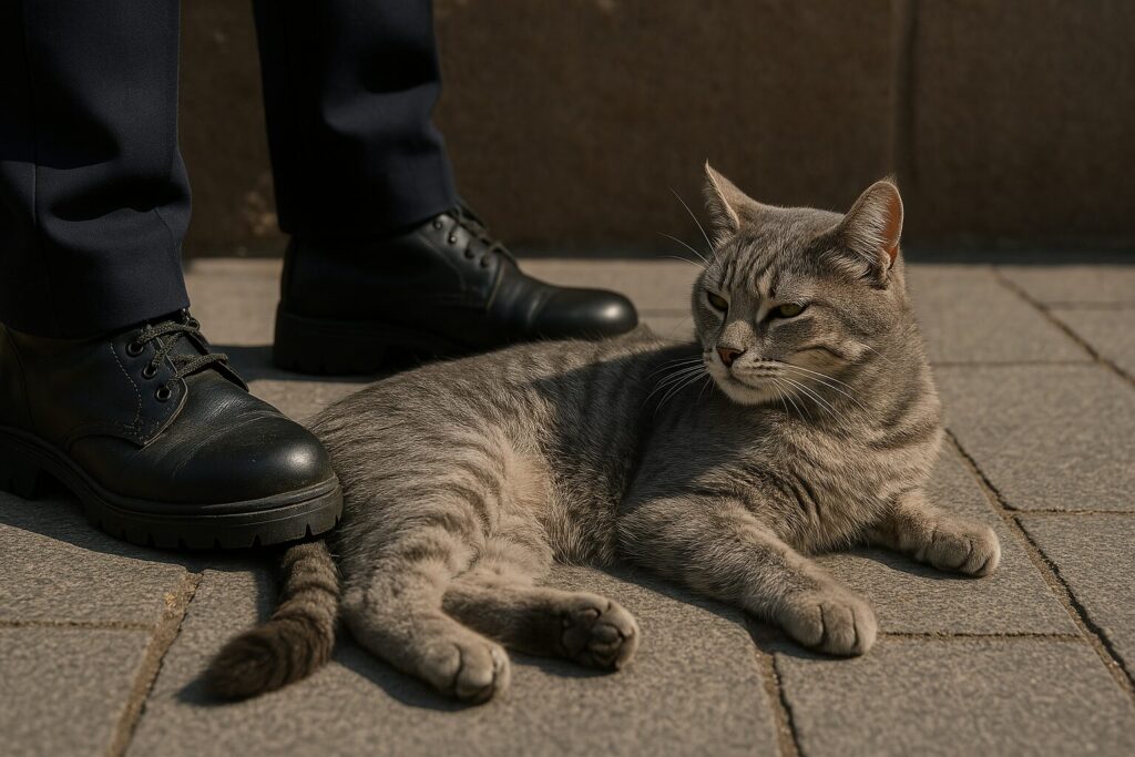Gatto calci vigile