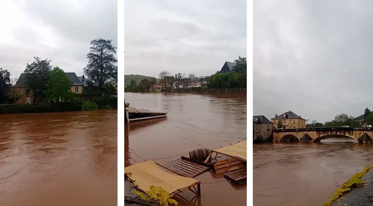 Vézère in piena: alluvioni e disagi nel Périgord, attivata la cellula di crisi | VIDEO
