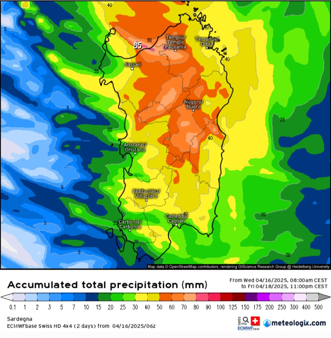 Maltempo Sardegna precipitazioni