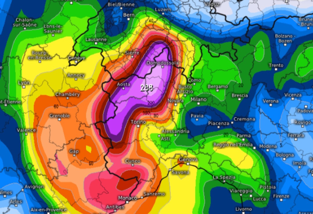 Precipitazioni Piemonte 17 aprile 