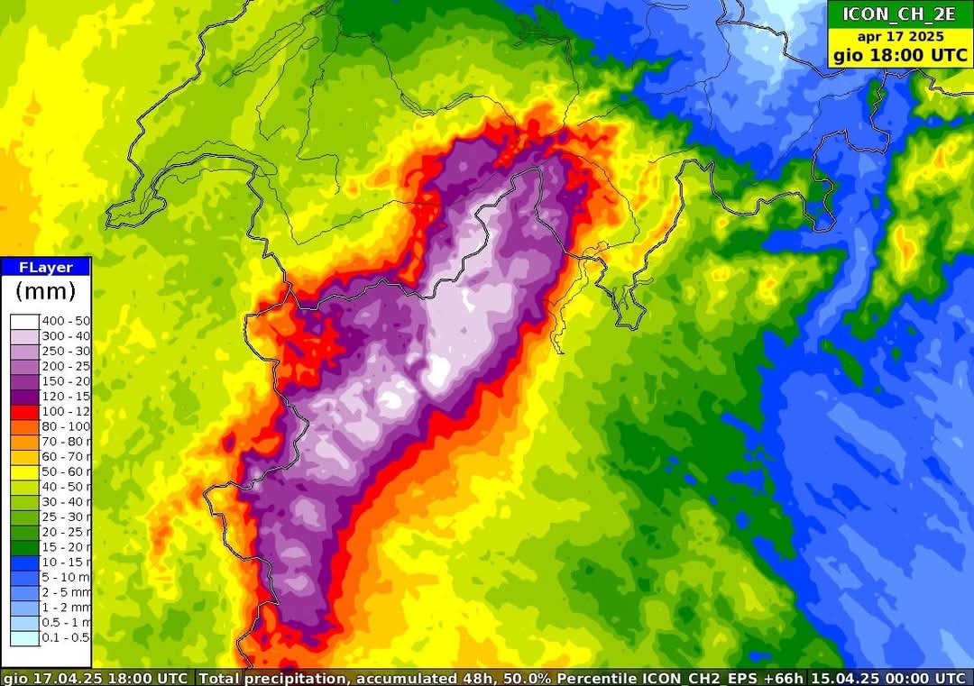 Precipitazioni Piemonte giovedì 17 aprile