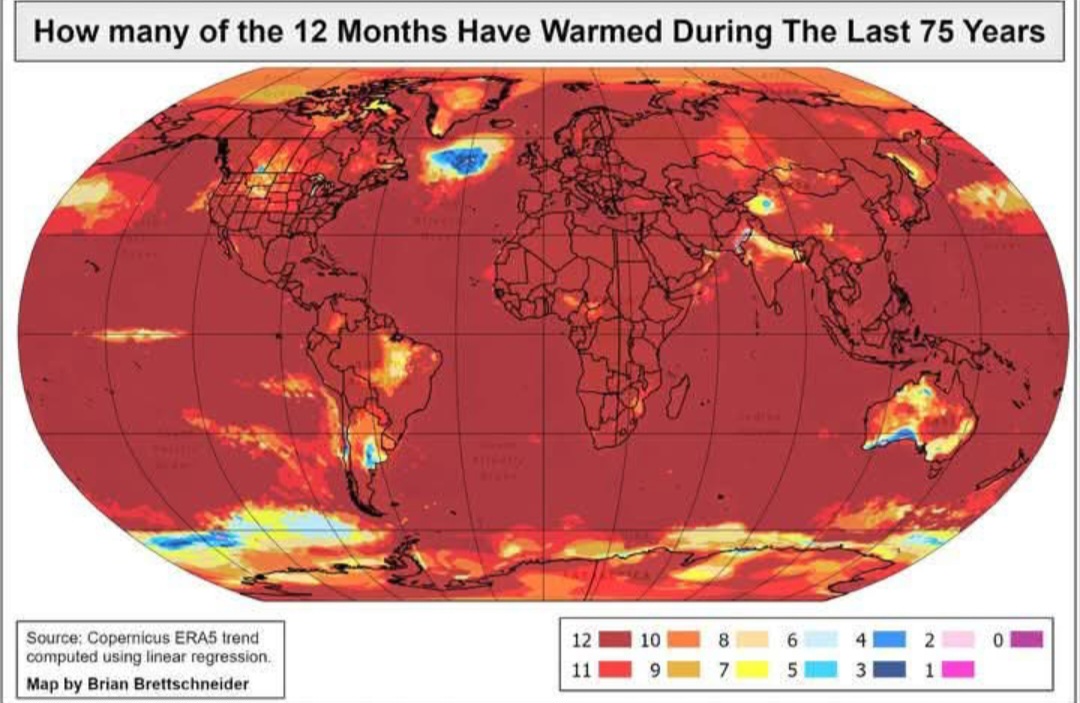 Riscaldamento globale ultimi 75 anni