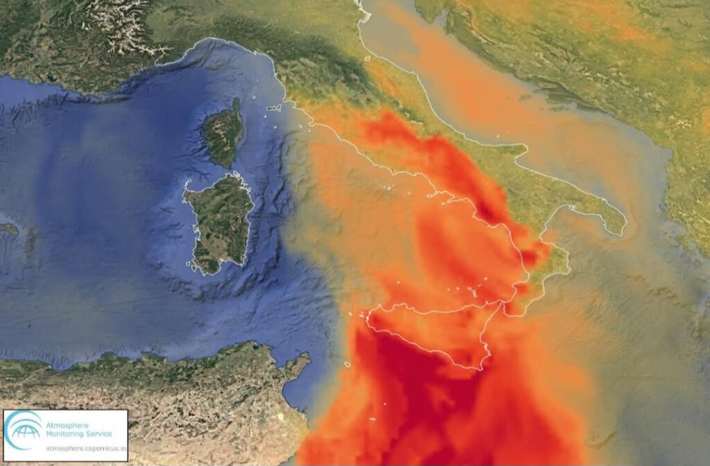 Sabbia sahariana mercoledì 16 aprile