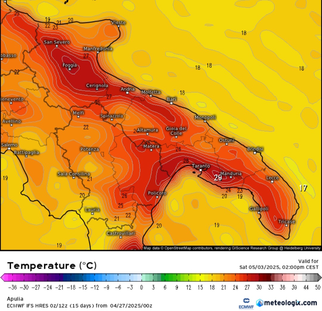 Temperature Puglia 
