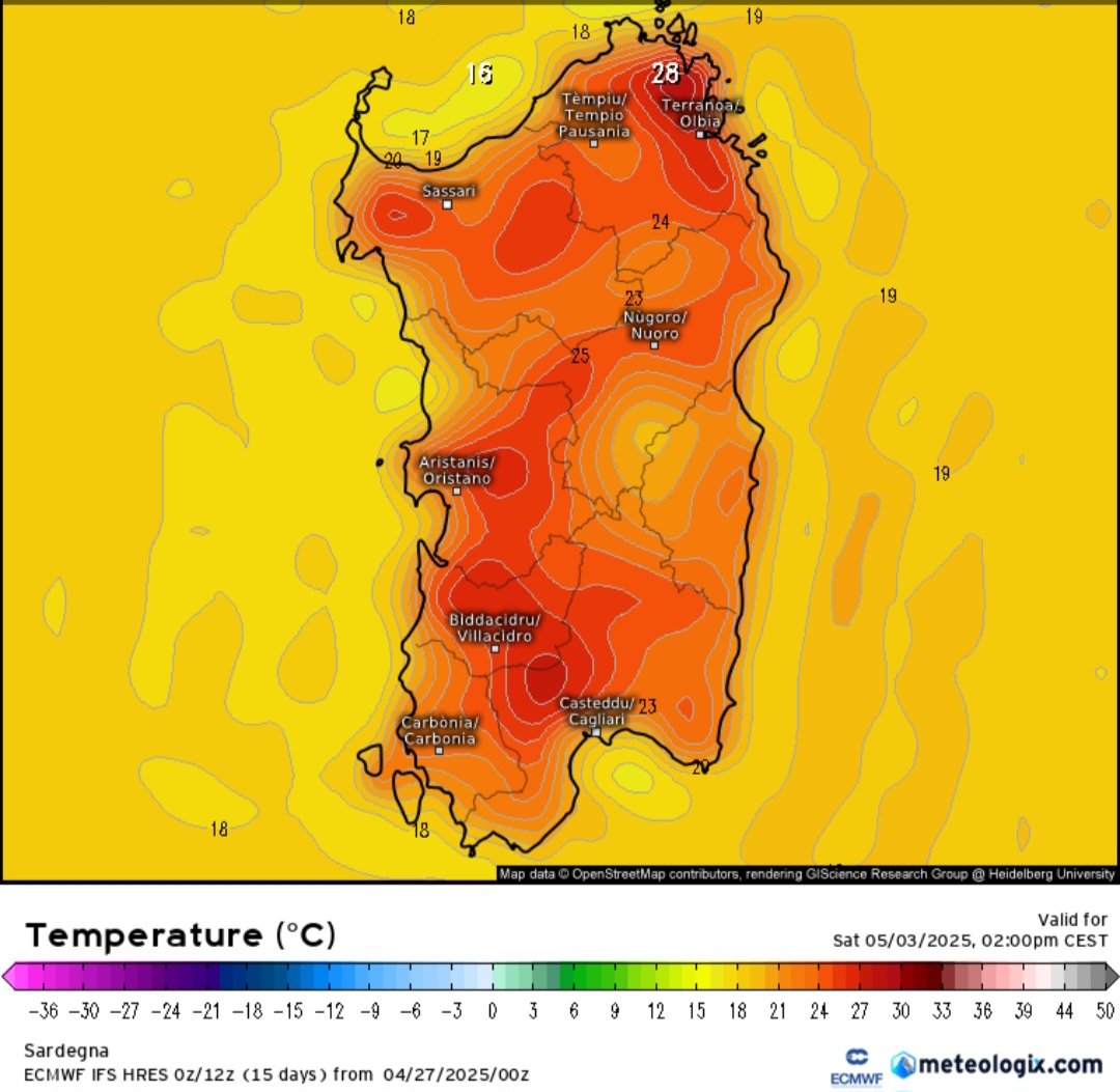 Temperature Sardegna