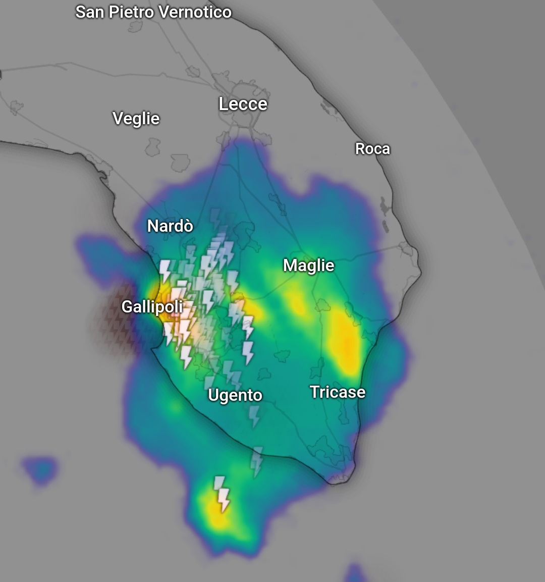 Tempesta fulmini Gallipoli