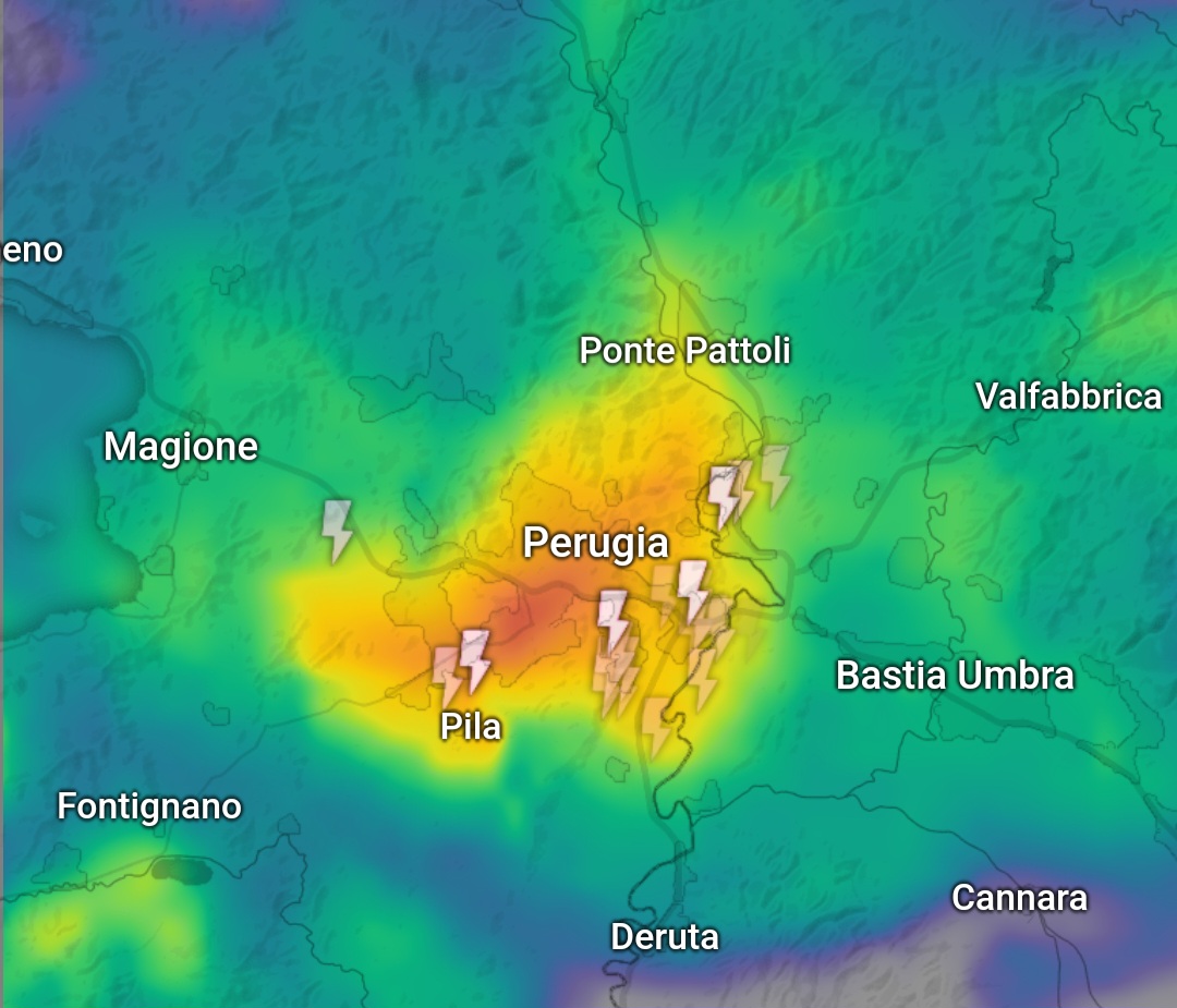 Temporale notturno Perugia