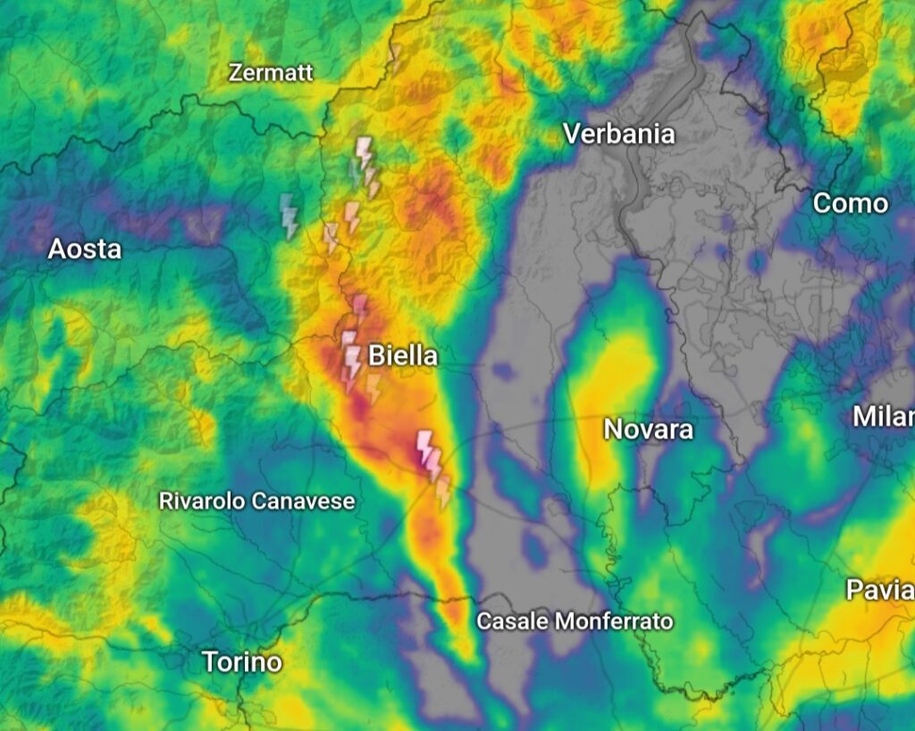 Temporale stazionario Biella